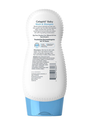 Cetaphil 2-in-1 Baby Shampoo & Body Wash, Tear Free, Calendula, 7.8 Fl Oz | 2-In-1 Baby Wash And Shampoo, Organic Calendula, Tear Free, Paraben Free, Newborn Sensitive Skin, No Colorants Or Mineral Oil