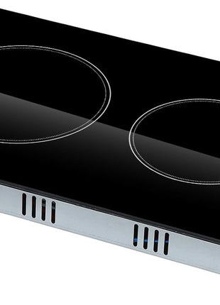 VEVOR Built in Electric Stove Top, 12 inch 2 Burners Ceramic Cooktop, Glass Radiant Cooktop with Sensor Touch Control, Timer & Child Lock Included, 9 Power Levels for Simmer Steam Slow Cook Fry,110V
