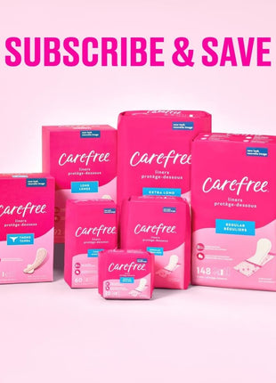 Carefree Panty Liners for Women, Regular, Unscented, 120 ct