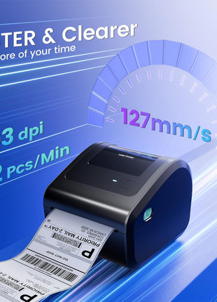 Bluetooth Shipping Label Printer with Built-in Label Bin | D450BT 4x6 Thermal Label Printer for Shipping Packages, Thermal Printers Compatible with Android, iPhone, Windows, macOS, UPS