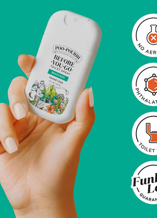 Poo-Pourri Before-You-Go Pocket Toilet Spray, Travel Essentials, Beach Bum, 1 Fl Oz, Up to 50 Uses, On-The-Go Bathroom Odor Deodorizer with Essential Oils, TSA Approved Size, Coconut Orchid Scent