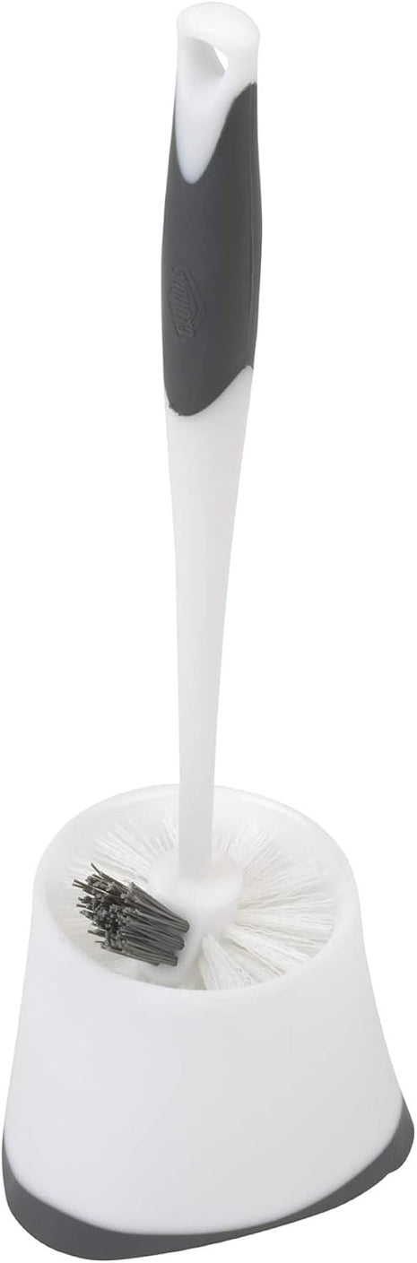 Clorox Under Rim Toilet Bowl Brush with Corner Storage Caddy, 16 x 5 x 5.5 in