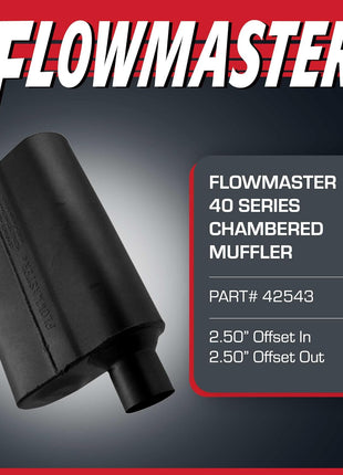 Flowmaster 40 Series Chambered Muffler ??2.50 inch Offset In / 2.50 inch Offset Out