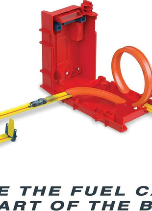 Hot Wheels Track Builder Unlimited Fuel Can Stunt Box Playset & Car | Portable Track Set in a Container that Looks like a Gas Can, 14 Component Parts & 1:64 Scale Toy Vehicle