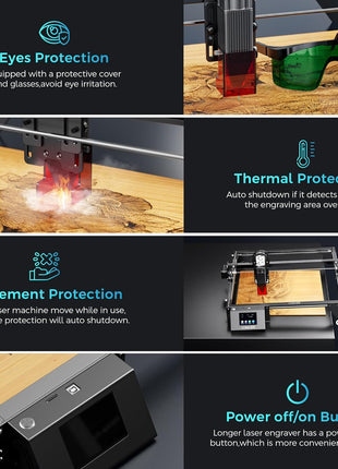 LONGER Laser Engraver Ray5 10W, 60W DIY Laser Cutter and Laser Engraving Machine with 3.5" Touch Screen,0.06mm Laser Spot 10000mm/min, Offline Usage CNC Laser Engravers for Wood Metal Acrylic Glass