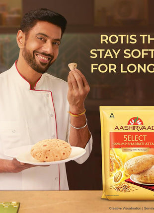 Aashirvaad Select Whole Wheat Sharbati Atta 11 Pound (5 KG)