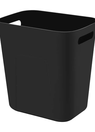 UUJOLY Plastic Small Trash Can Wastebasket, Garbage Container Basket for Bathrooms, Laundry Room, Kitchens, Offices, Kids Rooms, Dorms, 3.5 Gallon, Black