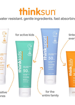 Thinkbaby Baby Sunscreen SPF 50+, Mineral Formula, Water Resistant, 3 Oz