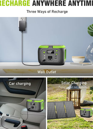 200W Portable Power Station, SinKeu 42000mAh Solar Generator With 110V AC Outlet, DC, USB C, USB QC3.0, 155Wh Backup Battery Pack Power Supply for Camping Essential Road Trip Home Outdoor Emergency