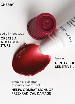Glossier Balm Dotcom Hydrating Tinted Lip Balm - Universal Salve, Up to 12Hr Moisture for Dry Lips, Cuticles & Skin - Lanolin, Beeswax & Castor Oil - Black Cherry, Burgundy Tint, 15ml