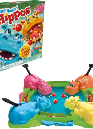 Hasbro Gaming Hungry Hungry Hippos Game for Preschoolers | Instant Marble Relaunch, Easy Set-Up & Storage| Ages 4 and Up | 2 to 4 Players | Kids Games
