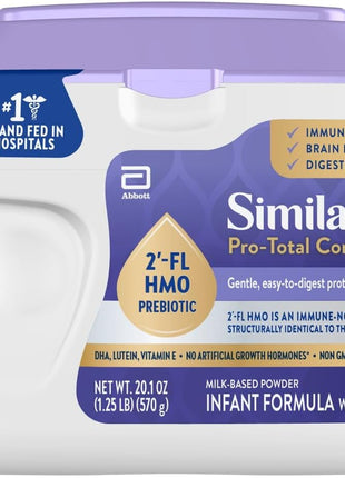 Similac Pro-Total Comfort Infant Formula With Iron, Gentle, Easy-to-Digest Formula, Has 2'-FL HMO for Immune Support, Non-GMO, Baby Formula Powder, 20.1-oz Tub
