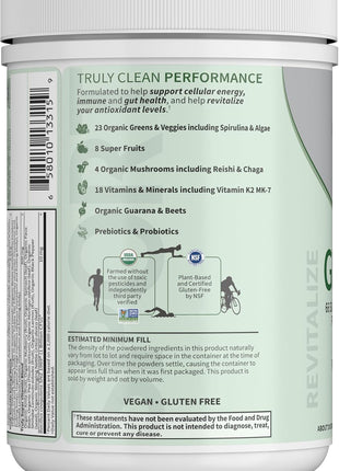 Garden of Life Sport Nutrition Organic Greens Powder, Original, 30 Servings