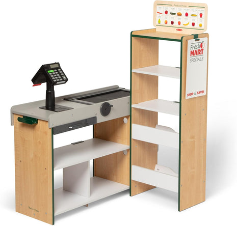Melissa & Doug, Fresh Mart Pretend Grocery Store, Kids Cash Register with Scanner, Shelves, & Conveyor Belt, Kids Toys for Girls & Boys