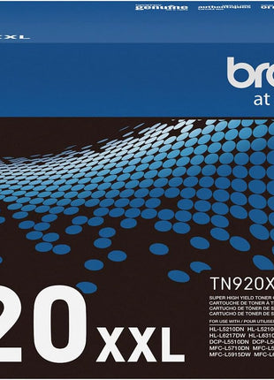 Brother Genuine Cartridge TN920XXL Super High Yield Black Toner,1 Pack, HL-L5210DN, HL-L5210DW, HL-L5210DWT, HL-L5215DW, HL-L6210DW, HL-L6210DWT, HL-L6310DW,MFC-L6810DW | Fits select HL-L5210, HL-L6210, HL-L6310 and MFC-L6810 printers