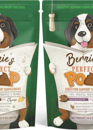 Perfect Poop Digestion & General Health Supplement for Dogs: Fiber, Prebiotics, Probiotics & Enzymes Relieve Digestive Conditions, Optimize Stool, and Improve Health (Cheddar Cheese, 12.8 oz)