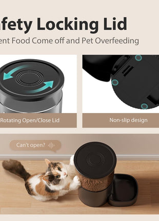 IMIPAW 5L Automatic Cat Feeder with Camera - AI Pet Recognition & Recording, Night Vision, 5G WiFi APP Remote Control, Two-Way Audio & Desiccant Bag, Timed Programmable Food Dispenser for Small Pets