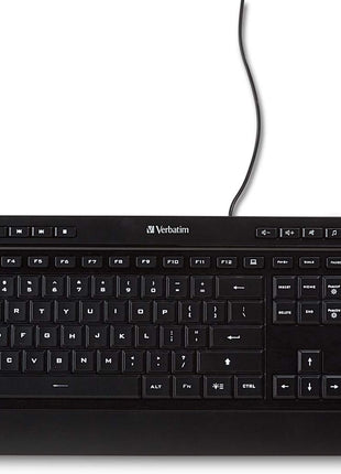 Verbatim Illuminated Wired Keyboard, Black