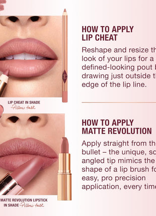 Charlotte Tilbury Lip Cheat Lip Liner Pencil - Gives Lips a Fuller-Looking, Defined Pout - Enriched with Jojoba Oil & Hyaluronic Acid - Waterproof, Smudge-Proof & Transfer-Proof