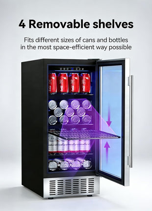 AAOBOSI 24 Inch Dual Zone Wine and Beverage Cooler,19 Bottles & 88 Cans Upgraded Wine Fridge,Built-in and Freestanding,Removable Fashion Wooden Frame,Intelligent Digital Temperatrue Control,Low Noise