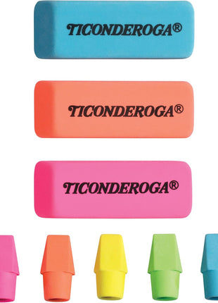 Ticonderoga Dixon Office & School Eraser Combination Set, 15 Eraser Multi-Pack, Multicolored (38931)