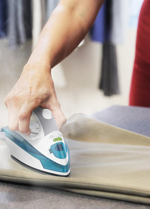 Steamfast SF-710 Mini Steam Iron, Non-Stick Sole Plate, Foldable Handle, 45 Second Heat Up Time, Cord Storage, Portable, 6-Foot Power Cord, Chemical-Free Steam Power, White