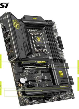 MSI MAG B860 Tomahawk WiFi Motherboard, ATX - Supports Intel Core Ultra Processors (Series 2), LGA 1851 - DDR5 Memory Boost 9200+ MT/s OC, 1 x PCIe 5.0 x16, 1 x M.2 Gen5, 5G LAN, Wi-Fi 7