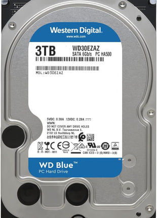 Western Digital 3TB WD Blue PC Internal Hard Drive HDD - 5400 RPM Class, SATA 6 Gb/s, 256 MB Cache, 3.5 inch - WD30EZAZ