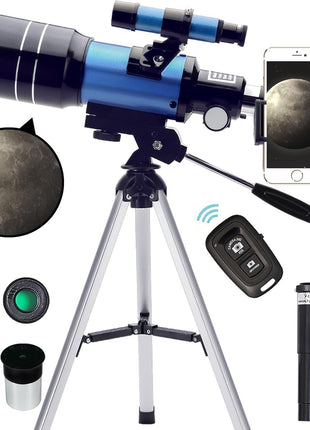 ToyerBee Telescope for Adults & Kids, 70mm Aperture (15X-150X) Portable Refractor Telescopes for Astronomy Beginners, 300mm Professional Travel Telescope with A Smartphone Adapter& Wireless Remote