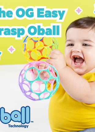 Bright Starts Oball Easy-Grasp Rattle BPA-Free Infant Toy in Teal, Age Newborn and up, 4 Inches
