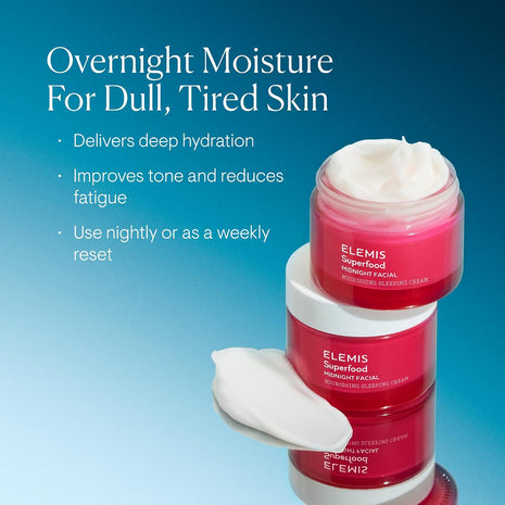ELEMIS Superfood Midnight Facial, Moisturizing Prebiotic Face Cream