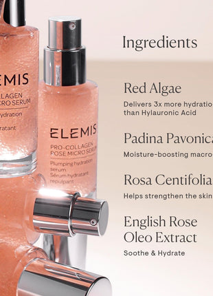 ELEMIS Pro-Collagen Rose Micro Serum, Hydration serum to plump skin, 30ml