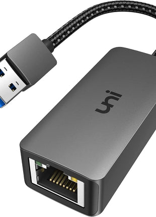 uni USB to Ethernet Adapter, Driver Free USB 3.0 to Gigabit Ethernet LAN Network Adapter, 100/1000 Mbps RJ45 Internet Adapter Compatible with Laptop, MacBook, Surface, PC with Windows, XP, Mac/Linux
