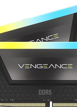 CORSAIR Vengeance RGB DDR5 RAM 32GB (2x16GB) Up to 6000MHz CL36-44-44-96 1.35V Intel XMP 3.0 Computer Memory – Black (CMH32GX5M2E6000C36)