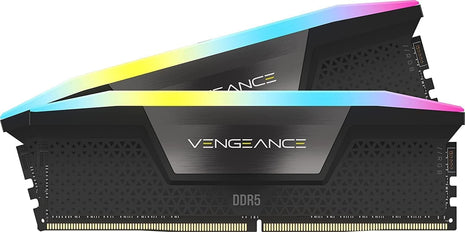 CORSAIR Vengeance RGB DDR5 RAM 32GB (2x16GB) Up to 6000MHz CL36-44-44-96 1.35V Intel XMP 3.0 Computer Memory – Black (CMH32GX5M2E6000C36)