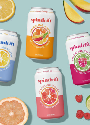 Spindrift Sparkling Water, 4 Flavor Variety Pack, Made with Real Squeezed Fruit, 12 Fl Oz (Pack of 20)