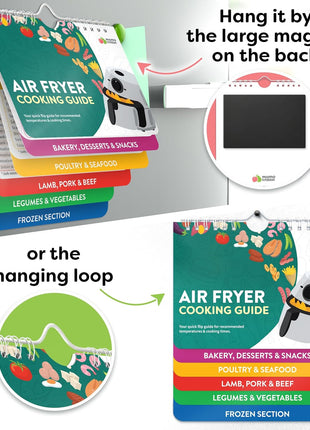 Air Fryer Cheat Sheet Magnets Cooking Guide Booklet   Air Fryer Magnetic Cheat Sheet Set Cooking Times Chart   Cookbooks Instant Air Fryer Accessories Oven Cooking Pot Temp Guide Kitchen Conversion