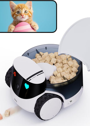 Enabot EBO ROLA PetPal Mobile 2.5K Pet Camera Robot with Treat Dispenser | Whole-Home Mobility, Two-Way Talk, Night Vision, Auto-Recharge, Interchangeable Modular Design