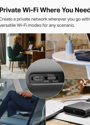 TP-Link Roam 6 AX1500 Portable Wi-Fi 6 Travel Router | Easy Public WiFi Sharing | Hotel/RV/Travel Approved | Phone WiFi Tether | USB C Powered | Multi-Mode | Tether App | Durable Design | TL-WR1502X