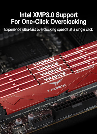 TEAMGROUP T-Force Vulcan DDR5 64GB (2x32GB) 6000MHz (PC5-48000) CL38 Intel XMP 3.0 & AMD Expo Compatible Desktop Memory Module Ram Black FLBD564G6000HC38ADC01