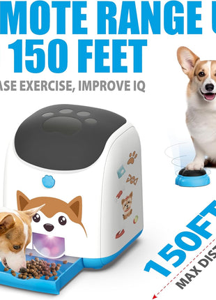 Dog Puzzle Feeder Toy – Remote Control Automatic Treat Dispenser with Light, Interactive IQ Training Slow Feeder, Large Capacity for All Dog Breeds