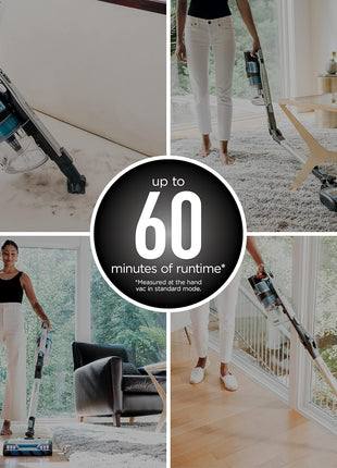 Shark IZ462H Vertex Ultra Lightweight Cordless Stick Vacuum with DuoClean PowerFins, Crevice, Pet Multi Tool, Anti Allergen, Brush, Removable Handheld, Flex, 60 min Runtime, Blue, MultiFLEx