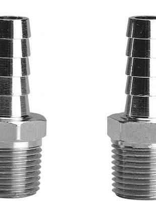 Beduan Stainless Steel 3/8" Hose Barb to 3/8" Male NPT (Pack of 2) | Home Brew Fitting Water Fuel Air Gas Oil 304SS