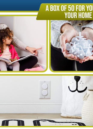 Outlet Covers Baby Proofing (50 Pack) Safe & Secure Electric Plug Protectors | Sturdy Childproof Socket Covers for Home & Office | Easy Installation | Protect Toddlers & Babies | White