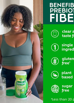 Benefiber Daily Prebiotic Fiber Supplement Powder for Digestive Health, Unflavored   125 Servings (17.6 Ounces)