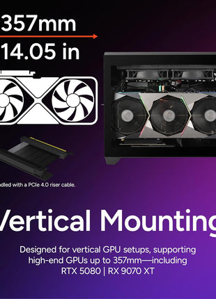 Cooler Master NR200P V2 Mini-ITX PC Case Ready, SFX Fit PSU Ready to Install, 280mm AIO Support, 357mm Vertical GPU Mount, Designed Ready Nvidia RTX 5090 | AMD RX 9070 XT, Tempered Glass, DIY