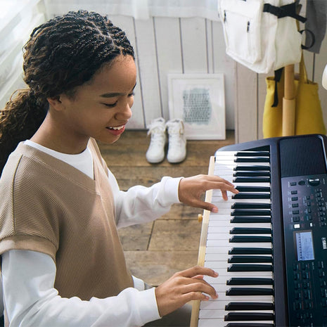 Yamaha 61 Touch Sensitive Keys Portable Keyboard for Beginners with Music Rest, Power Adapter PSR-E383