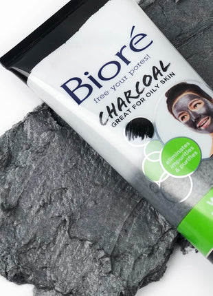 Bioré Charcoal Whipped Purifying Detox Mask, with Natural Charcoal, Deep Pore Cleansing, 4 Ounce, Dermatologist Tested, Non-Comedogenic, Oil Free