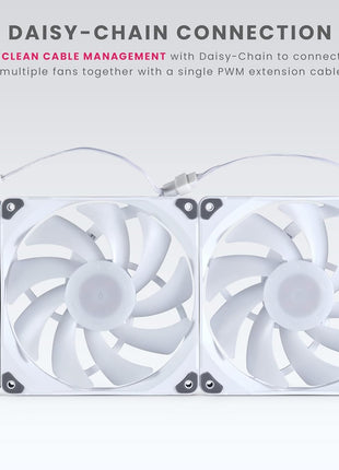 Phanteks (PH-F140SK_DRGB_PWM_WT01_3P) SK140 DRGB PWM Fan 3Pack – 3X 140mm Fan, high Airflow Nine-Blade Design, DRGB Lighting, Rubber dampening washers - White