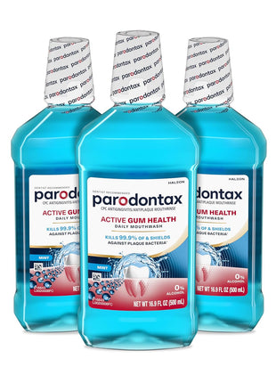 Parodontax Active Gum Health Mouthwash, Antiplaque and Antigingivitis Mouthwash, Mint, 3x16.9 Fl Oz